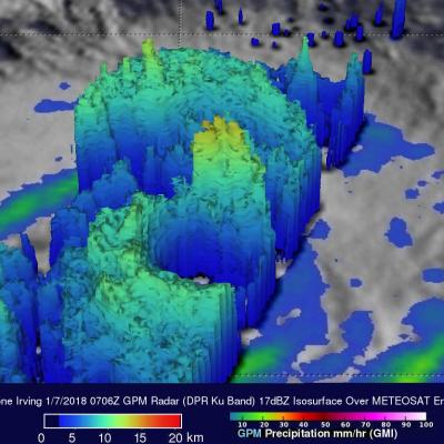  Powerful Tropical Cyclone Irving Examined With GPM