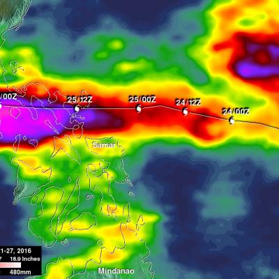 Typhoon Nock-ten's Rainfall Measured By IMERG