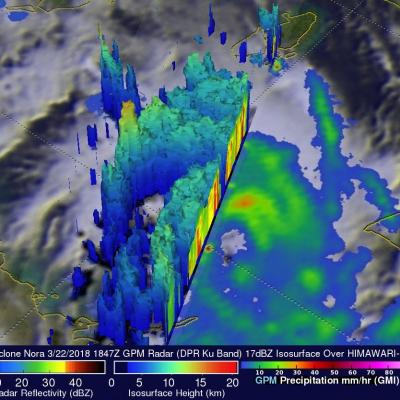 GPM Flies Over Intensifying Tropical Cyclone Nora 