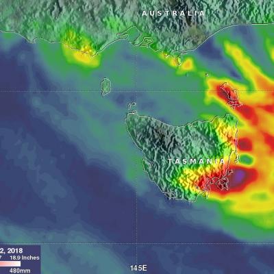 Tasmania's Flooding Rainfall Measured With NASA's IMERG 