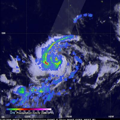 GPM Observes Newly Formed Tropical Depression Eight-E 