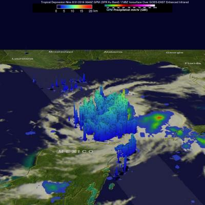 Intensifying Tropical Depression Nine Checked By GPM 