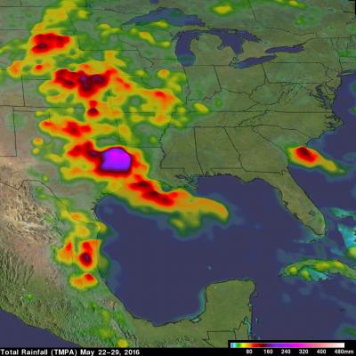 Deadly Flooding Rainfall Over Texas And Tropical Storm Bonnie Measured From Space