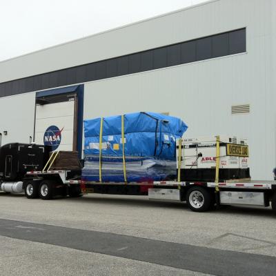 DPR arriving on a truck at NASA Goddard