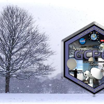 GCPEx logo on falling snow background