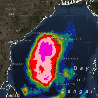 Cyclone Amphan IMERG Rainfall Totals