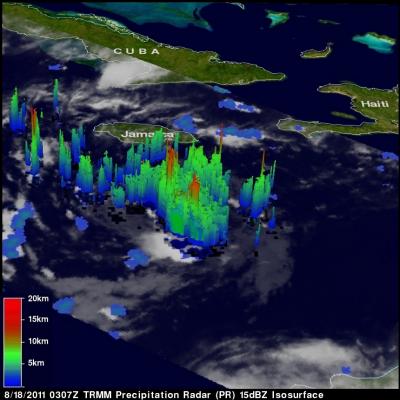 TRMM Image of tropical cyclone forming in the Caribbean