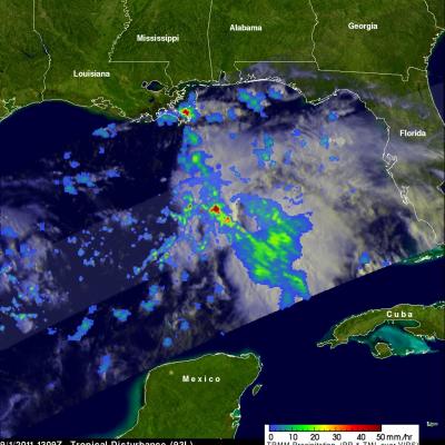 TRMM image of possible tropical cyclone formation