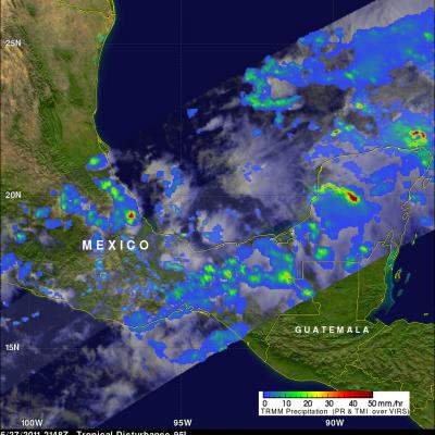TRMM image of rainfall in Southern Mexico