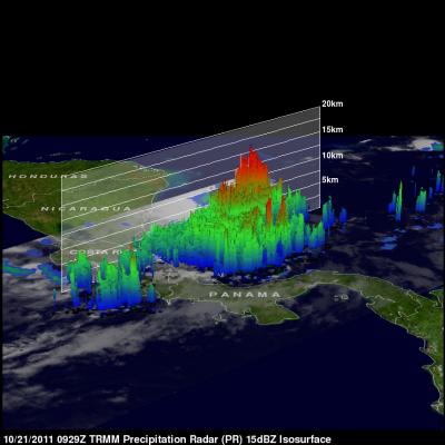 TRMM radar image of Tropical Storm Rina