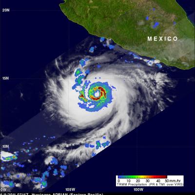 TRMM image of Adrian near Mexico