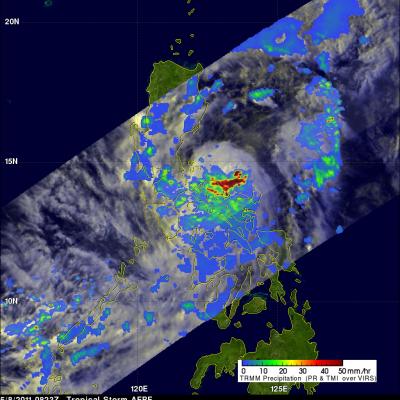 TRMM image of tropical storm over the Philippenes