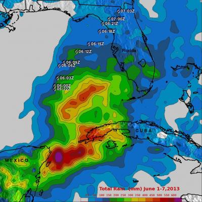 Andrea brings Heavy Rains to Cuba and parts of the US East Coast