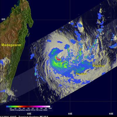 Tropical Cyclone Bejisa Shown Menacing Reunion 