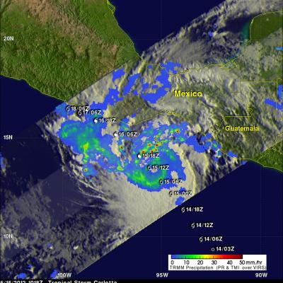 TRMM image of hurricane Carlotta