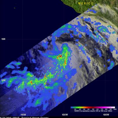 Tropical Storm COSME Becoming Stronger