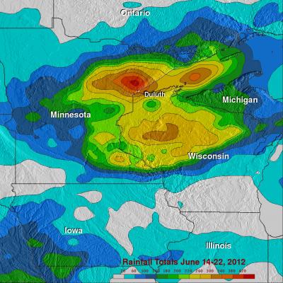 TRMM image of heavy rainfall over upper Midwest