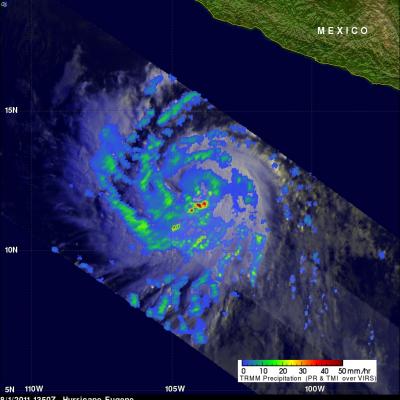 TRMM image of Eugene near Mexico