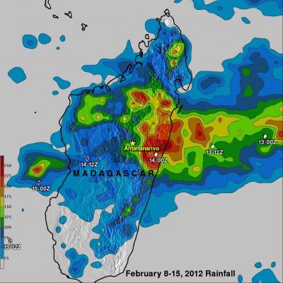 TRMM image of Giovanna flooding Madagascar