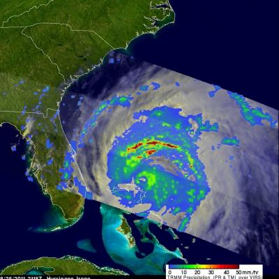 Hurricane Irene approaching Cape Hatteras