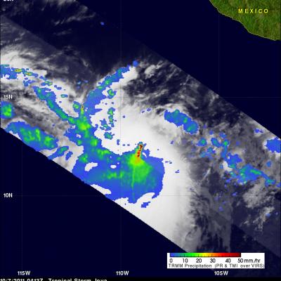 TRMM image of Tropical Storm Jova near Mexico