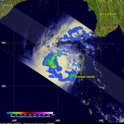 Tropical Cyclone Lehar Moving Toward India