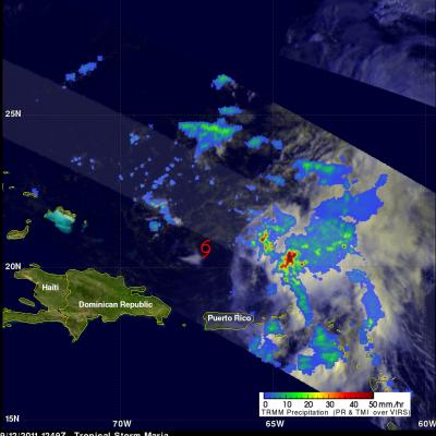 TRMM image of Maria over the Caribbean