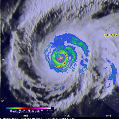 TRMM Satellite Makes Direct Pass over Super Typhoon Maysak