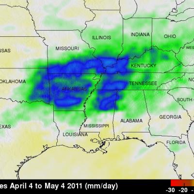 TRMM image of rainfall over the US