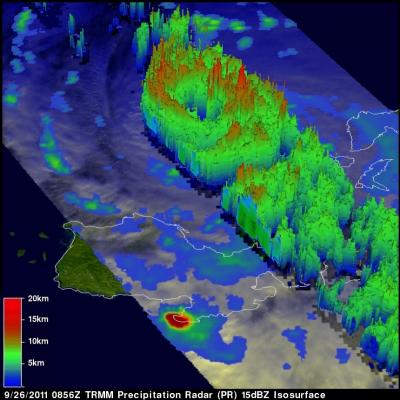 TRMM radar image of typhoon Nesate