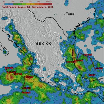 Norbert & Dolly Rain On Both Mexican Coasts