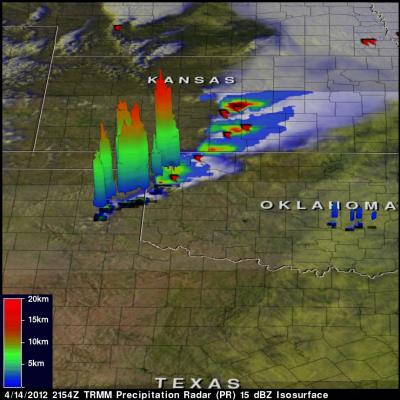 TRMM image of great plains Tornadoes