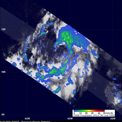 TRMM image of Tropical Storm Ophelia forming