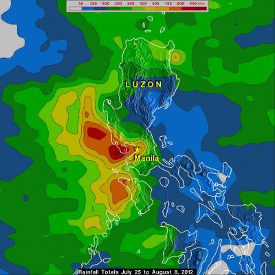 TRMM rain map of Manila