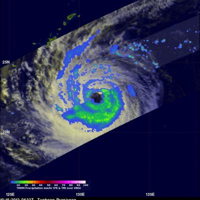 Weakening Typhoon Prapiroon