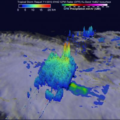 GPM Has A Good Look At Tropical Storm Raquel 
