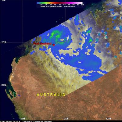 Tropical Cyclone Rusty Moves Into Australia 