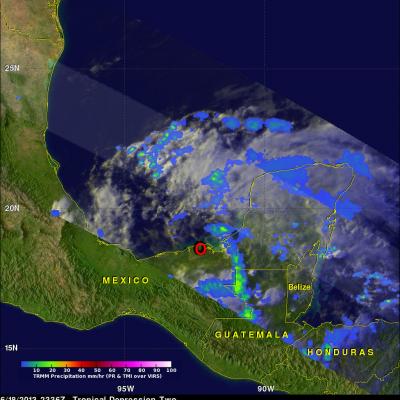 Intensifying TD02 Moves Into The Bay Of Campeche 