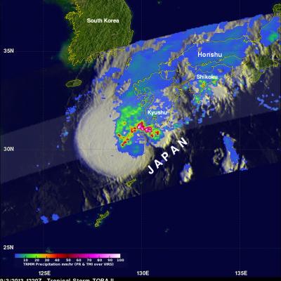 Tropical Storm Toraji Adds To Japan's Rainfall