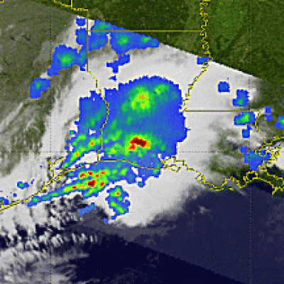 TRMM image of deadly tornado in Louisiana